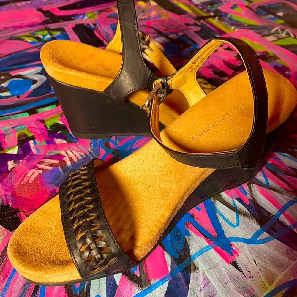 Black wedge Chinese Laundry heels